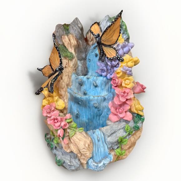 Table Top Water Fountain Cascading Office Home Decoration Ornament Butterflies - Picture 2 of 7